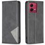 Mobigear Rhombus Slim Motorola Moto G84 Hülle Klapphülle - Schwarz