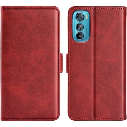 Mobigear Slim Magnet Motorola Edge 30 Hülle Klapphülle Geldbörse - Rot