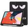 Mobigear Tri-Fold Gel iPad Air 4 (2020) Hülle TPU,Kunstleder Klapphülle + Stifthalter - Do Not Touch