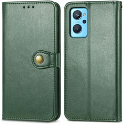Mobigear Snap Button OPPO A76 Hülle Klapphülle Geldbörse - Grün