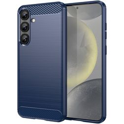 Mobigear Brushed Slim Samsung Galaxy S25 Plus Hülle Flexibles TPU Backcover - Blau