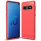 Mobigear Brushed Slim Samsung Galaxy S10 Hülle Flexibles TPU Backcover - Rot
