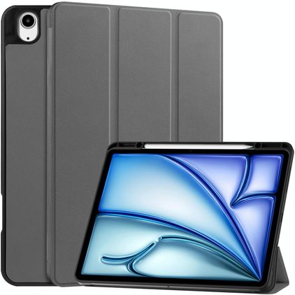 Mobigear Tri-Fold iPad Air 13 Zoll (2025) Hülle Klapphülle + Stifthalter - Grau