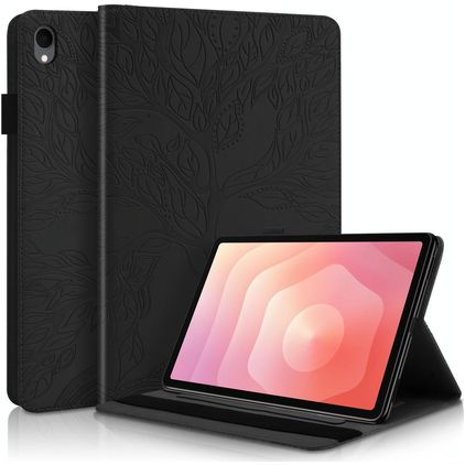 Mobigear Tree Samsung Galaxy Tab S11 Hülle Klapphülle + Stifthalter - Schwarz