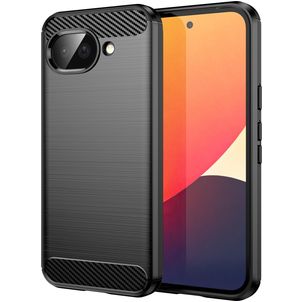 Mobigear Brushed Slim Google Pixel 10a Hülle Flexibles TPU Backcover - Schwarz