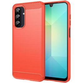 Mobigear Brushed Slim Samsung Galaxy A26 Hülle Flexibles TPU Backcover - Rot