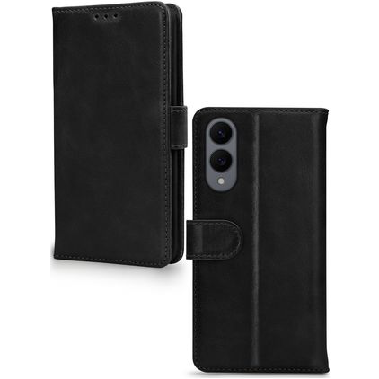 Mobilize Wallet Samsung Galaxy S25 Edge Hülle Echtes Leder Klapphülle Geldbörse - Schwarz