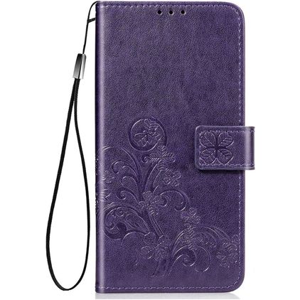 Mobigear Clover Samsung Galaxy A21s Klapphülle Portemonnaie - Lila