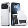 Mobigear Card iPhone 18 Pro Max Hardcase Backcover Shockproof mit Kartenfach - Silber