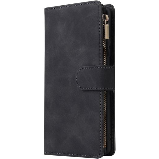 Mobigear Zipper Samsung Galaxy S10 Lite Hülle Klapphülle Geldbörse - Schwarz