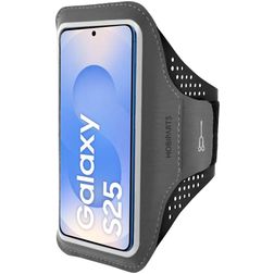 Mobiparts Comfort Fit Handyhalterung Joggen Samsung Galaxy S25 Sporthülle Neopren Sportarmband - Schwarz