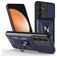 Mobigear Armor Ring Cam Slide Samsung Galaxy S25 FE Hülle Hardcase Backcover Stoßfest mit Ringhalter und Kamera Slider - Blau
