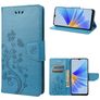 Mobigear Flowers OPPO A17 Hülle Klapphülle Geldbörse - Blau