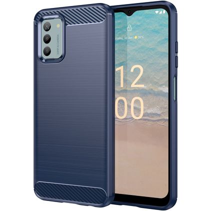 Mobigear Brushed Slim Nokia G42 Hülle Flexibles TPU Backcover - Blau