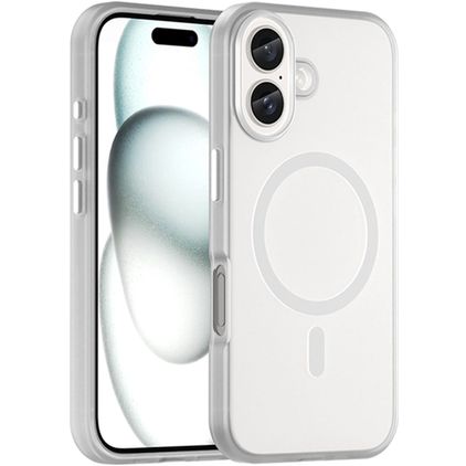 Mobigear Shockproof iPhone 16 MagSafe Hülle Flexibles TPU Backcover - Weiß