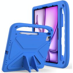 Mobigear AeroArmor iPad Air 13 Zoll (2025) Tablet Hülle für Kinder mit Tragegriff + Stifthalter - Blau