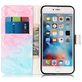 Mobigear Marble iPhone 8 Plus Hülle Klapphülle Geldbörse - Blau / Pink
