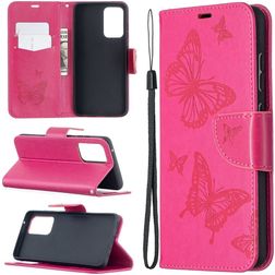 Mobigear Butterfly Samsung Galaxy A52s 5G Hülle Klapphülle Geldbörse - Magenta