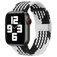 Mobigear Braided Nylon Apple Watch Armband Klappschließe - 49/46/45/44 mm - Schwarz / Weiß