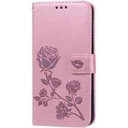 Mobigear Roses Samsung Galaxy A10 Hülle Klapphülle Geldbörse - Roségold