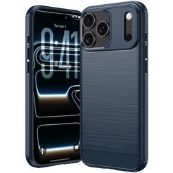 Mobigear Brushed Slim iPhone 18 Pro Max Hülle Flexibles TPU Backcover - Blau