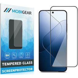 Mobigear Premium Xiaomi 14 Panzerglas Gehärtetes Glas Displayschutz - Hüllenfreundlich - Schwarz