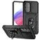 Mobigear Armor Ring Cam Slide Samsung Galaxy A54 Hülle Hardcase Backcover Stoßfest mit Ringhalter und Kamera Slider - Schwarz