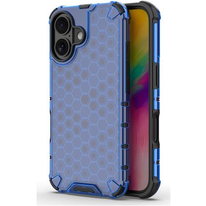 Mobigear Honeycomb iPhone 16 Plus Hülle Hardcase Backcover Stoßfest - Blau