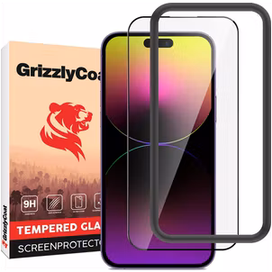 GrizzlyCoat Easy Fit iPhone 14 Pro Max Panzerglas Gehärtetes Glas Displayschutz - Hüllenfreundlich + Applikator