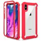 Mobigear Two-Layer iPhone XS Max Hülle Hardcase Backcover Stoßfest - Transparent / Rot