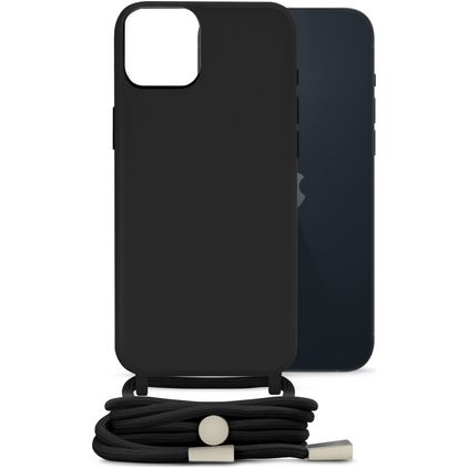 Mobilize Lanyard Gelly iPhone 14 Plus Flexibles TPU Handykette - Schwarz