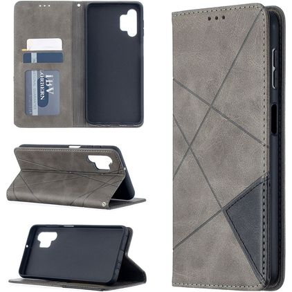Mobigear Rhombus Slim Samsung Galaxy A32 5G Hülle Klapphülle - Grau