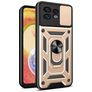Mobigear Armor Ring Cam Slide Motorola Edge 40 Pro Hülle Hardcase Backcover Stoßfest mit Ringhalter und Kamera Slider - Gold