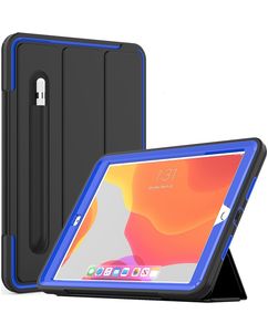 Mobigear Tri-Fold Folio iPad 9 (2021) Hülle Kunststoff,TPU Klapphülle + Stifthalter - Schwarz / Blau