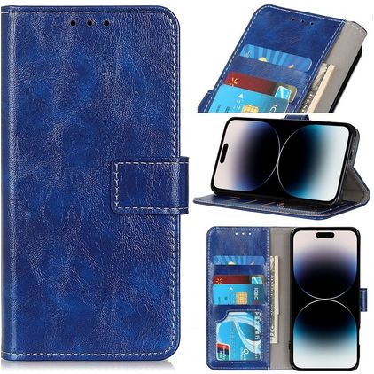 Mobigear Basic iPhone 14 Pro Max Hülle Klapphülle Geldbörse - Blau