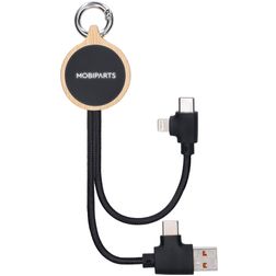 Mobiparts Multicable USB-A / USB-C auf Apple Lightning / USB-C Kabel 0.2 Meter - Schwarz
