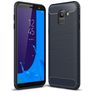 Mobigear Brushed Slim Samsung Galaxy J6 (2018) Hülle Flexibles TPU Backcover - Marineblau