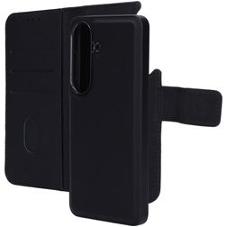 Mobiparts Samsung Galaxy S26 Hülle Echtes Leder Abnehmbare 2in1 Klapphülle Geldbörse - Schwarz