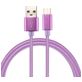 Mobigear Nylon USB-A auf USB-C Kabel 1 Meter - Lila