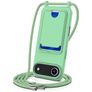Mobigear Lanyard Card iPhone Air Silikon Handykette mit Kartenfach - Grün