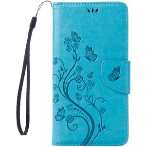 Mobigear Flowers iPhone 8 Hülle Klapphülle Geldbörse - Blau