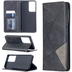 Mobigear Rhombus Slim Samsung Galaxy S21 Ultra Hülle Klapphülle - Schwarz