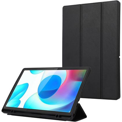 Mobigear Tri-Fold Gel Samsung Galaxy Tab A9 Plus (2023) Hülle TPU,Kunstleder Klapphülle + Stifthalter - Schwarz