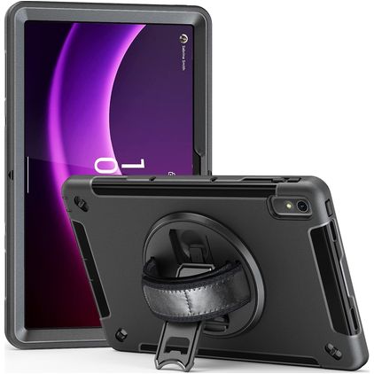 Mobigear SureGrip Lenovo Tab P11 Gen 2 Hülle Kunststoff,Silikon Backcover + Ständer - Schwarz