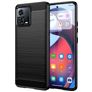 Mobigear Brushed Slim Motorola Edge 30 Fusion Hülle Flexibles TPU Backcover - Schwarz