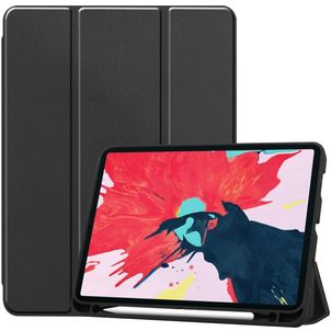 Mobigear Tri-Fold Gel iPad Pro 11 Zoll (2020) Hülle TPU,Kunstleder Klapphülle + Stifthalter - Schwarz