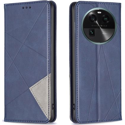 Mobigear Rhombus Slim OPPO Find X6 Hülle Klapphülle - Blau