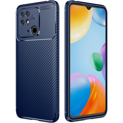 Mobigear Racing Xiaomi Redmi 10C Hülle Flexibles TPU Backcover - Blau