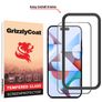 GrizzlyCoat Easy Fit iPhone 15 Pro Max Panzerglas Gehärtetes Glas Displayschutz - Hüllenfreundlich + Applikator - Schwarz