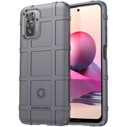 Mobigear Rugged Shield POCO M5s Hülle Flexibles TPU Backcover Stoßfest - Grau